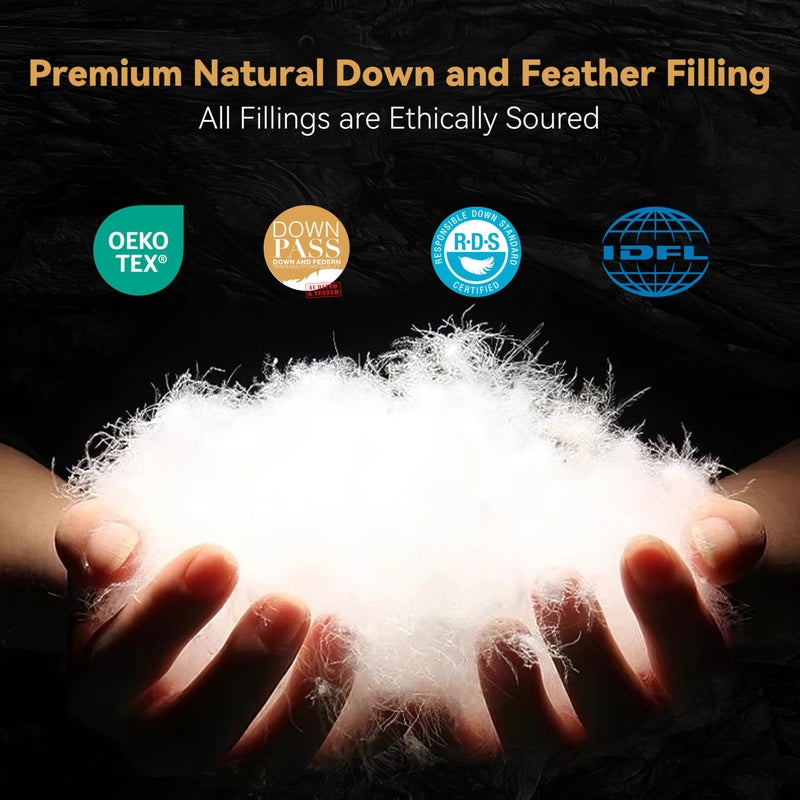 SNOWMAN Premium Down Comforter Twin Size, Luxurious All Season Duvet Insert with Cotton Blended Fabric, 3D Baffle Box Design Hotel Bedding Comforter (White,68"x90") - Image 3